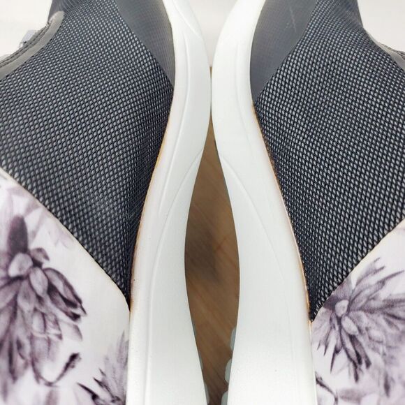 Alegria Shoes Womens 39 Traq Jaunt Rhodie Grey Black White Flower Sneaker - Picture 12 of 15